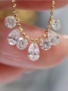 rakol 1pc Fashion Galaxy Teardrop Cubic Zirconia Tassel Stacking Rings - Ring - View 2