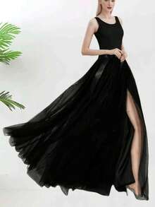 1pc Party Dress Performance Tulle See-Through Skirt Dress Wedding Tulle Ballet Party Ball