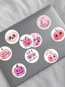 SCXXBSW 500 buah Stiker Grafiti Kartun Halloween Warna Pink untuk Dekorasi Buku, Gelas Air, Buku Catatan, Gulungan Koper, dan Lainnya. - MultiWarna - View 7