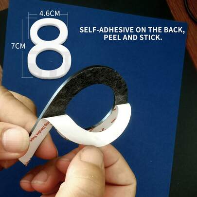 1pc 3 Inch 3MM Thick High Definition Acrylic Self-Adhesive Hanging Home Address Sign Plate - DIY Cabinet Door Number, House Number (0-9 Indoor), Street Address Number (Apartment, Office, Mailbox)