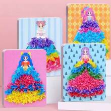 4pcs Princess & Fairy DIY Sticker Art Set - Creative Illustration Craft Kit, Suitable For Girls, Includes Doodle Toys, Coloring Books And Dress Up Activities | Educational Craft, Birthday Gift And Party Favor, Toys For Girls - Multicolor - View 3