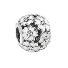 PANDORA Sparkling Daisy Flower Charm Bracelet, DIY Beaded, Fixed Clasp 791488EN12 - White - View 1