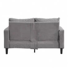 57 " High Resilience Loveseat Sofa, Wooden Frame 2 Seat Sofa, Comfy , Small Space Saving Modern Upholstered Sofa, Living Room Bedroom Apartment Small Space - 淺灰色 - 查看 2
