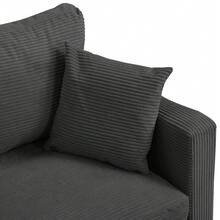57 " High Resilience Loveseat Sofa, Wooden Frame 2 Seat Sofa, Comfy , Small Space Saving Modern Upholstered Sofa, Living Room Bedroom Apartment Small Space - 深灰色 - 查看 4