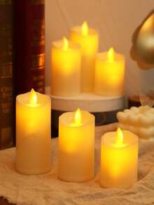 1 pièce Bougie LED brillante à mèche oscillante simulée avec pile, bougie électronique pour décoration de mariage, fiançailles, proposition, festival et anniversaire, bougie sans flamme à piles, plus léger de décoration d'intérieur, bougies de mariage, bougies de vœux - Huang Guang - Voir 3