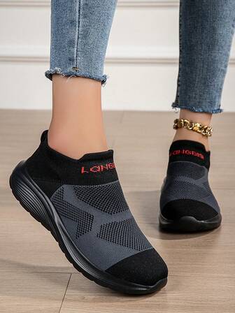 Zapatos deportivos casuales para mujer, zapatos holgados y transpirables de malla con efecto arrugado, zapatos planos para correr, zapatos de malla de corte bajo, zapatos sueltos y cómodos para viajes, adecuados para todas las estaciones