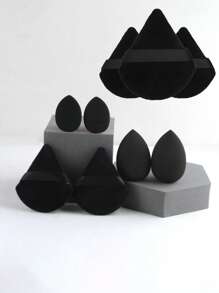 24个/15个/8个/3个装三角植绒化妆海绵套装，质地柔软蓬松，适用于面部和身体的粉扑，化妆美容工具混合套装，化妆品，便宜，房间装饰，梳妆台，旅行，卧室，化妆配件，粉扑，美妆蛋，粉扑，化妆海绵，便宜，圣诞礼物，化妆品，化妆工具，便宜货，礼物，女士礼物，圣诞礼物 - 黑色 - 查看 16