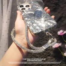 Cell Phone Straps Short Wrist Lanyard Diamond Chain Prevent Falls - 銀色 - 查看 3