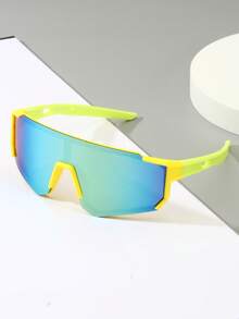 1 件儿童时尚彩色护目镜，男孩女孩骑行运动滑雪登山经典一体式防护眼镜，适合旅行户外活动 - 彩色 - 查看 9