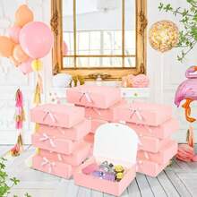 10 cajas de regalo con cubierta rosa y blanca, perfectas como cajas de regalo para el padrino de boda, cajas de regalo lujosas rosa con cintas, adecuadas para cajas de regalo de boda, cajas de regalo de cumpleaños, cajas de regalo de fiesta, cajas de regalo de Navidad, cajas de regalo para damas de honor, cajas de regalo de graduación y cajas de regalo del Día de San Valentín