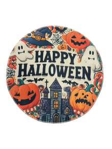 1PC Halloween Table Mats - Spooky Jack-O-Lantern, Ghosts, Bats, Spider Web Designs - Black & Orange Party Decorations - Durable Polyester Round Placemats For Dining, Kitchen, Halloween Party Decor - Easy-Clean Halloween Party Supplies, Halloween Accessories, Festive Dining Setup, Bat And Spider Web Design, Longlasting Decorations, Holiday Shoppers
