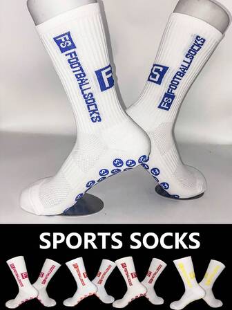 3 par FS-självhäftande fotbollsstrumpor, mjuka och bekväma, stark fukttransporterande, ökar sportglädjen