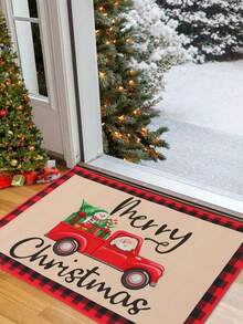 1pc Christmas Doormat, Merry Christmas Floor Mat, Santa Claus Pattern Front Door Rugs, Dirt-Resistant Balcony Carpet, Christmas Ornaments, Bathroom Entrance Mat, Christmas Kitchen Decor, Christmas Laundry Decor, Christmas Decor, Christmas Decorations For Home, Christmas Home Decor, Christmas Room Decor,Xmas Gifts, Christmas Gifts, 2026 New Year Decor