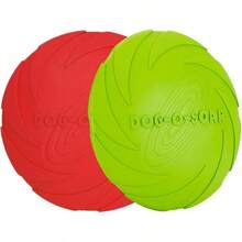 Vivifying Dog Flying Disc, 2 Pack 7 Inch Natural Rubber Floating Flying Saucer For Both Land And Water (Green + Red) - Green + Red - View 8