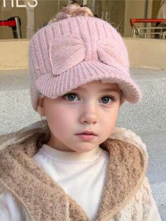 Kids Beanie Hat For Girls Autumn Winter Knitted Brimless Warm Cute Baby Caps