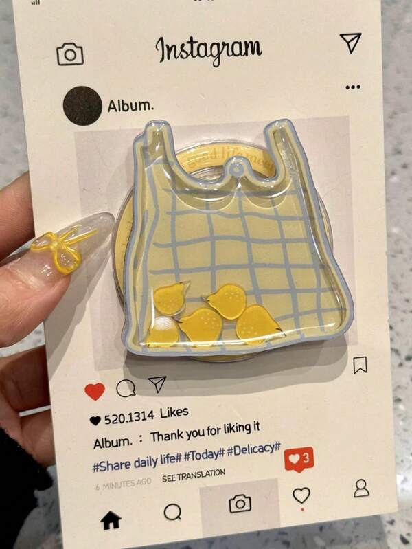 Sanrio Cute Ins Cartoon Shake Shake Magnetic Phone Holder, Suitable For MagSafe, Super Strong Adsorption, Adjustable Desktop Air Cushion, For Women