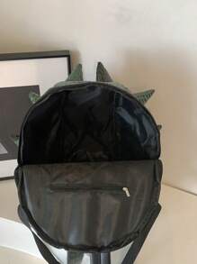 时尚皮革 3D 刺猬背包，学生和爱好者背包，独特设计，多功能，大容量旅行背包，时尚背包 - 彩色 - 查看 9