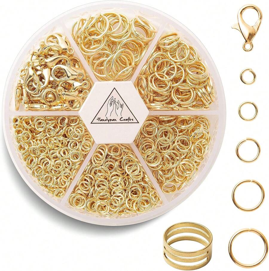 Jump Rings Kit With1000PCS Open Jump Rings 40PCS 12mm Lobster Clasps ...