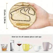 6pcs Racing Car Wooden Coaster Set - Home Decor - Unique Gift - Handcraft And DIY - Motorcycle Racing - Ideal For F1 Drivers And Car Enthusiasts, Suitable For Home And Christmas Birthday Party Decoration Gifts. Multiple Colors Available - Multicolor - View 9