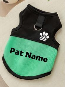 سترة شبكية مخصصة للحيوانات الأليفة - قابلة للتنفس للربيع // حزام قطة مع نمط بصمة الأقدام وحلقة للسلسلة، 4 مقاسات، متوفرة باللون الوردي والأزرق والأخضر - ملابس حيوانات أليفة خفيفة الوزن قابلة للتخصيص (إذا كان المقاس بين اثنين، يرجى طلب مقاس أكبر) - متعدد الألوان - مشاهدة 3