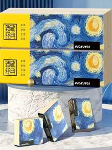 50 Packs Of Natural Wooden Hand-Held Handkerchiefs, Small Bags Of Thin Paper, 3-Layer Pocket Thin Paper, Cute And Personalized Face Towel Bags, Suitable For Wedding Gifts. High-Quality Facial, Toilet And Tissue Use, Durable And Absorbent, Perfect For Home