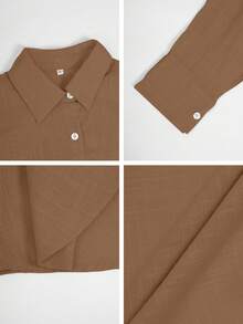 Look Polly Damen Langarmhemd, einfarbig, Einreiher, lässige Mode, rückverfolgbare Baumwolle Herbstkleidung für Frauen, Taschendesign, Schulanfangskleidung, Old Money Stil Damen Weihnachts-Knopfleiste Hemd, Damen Lehrershirts Weihnachten Thanksgiving Shirt Neujahr Look