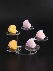 1pc Mini Acrylic Cupcake Stand, Rotating Round Jewelry Display Rack, Multi-Tier Round Dessert Cake Stand, Or Earring, Ring, Bracelet, Necklace Display Holder, Storage Organizer, Suitable For Home Decor