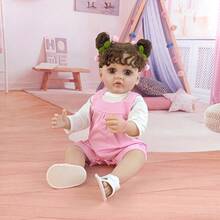 55cm Planted Hair Simulation Doll 22inch Fully Vinyl Washable Reborn Dolls Dress Up Games Accompanying Toys New Year Gifts