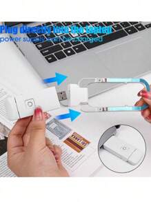 1pc Portable Bookmark Light, Rechargeable LED Reading Light, Clip-On Reading Light, Bed Reading Eye Protection Light