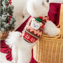 1 قطعة سترة كلب سميكة بطراز عيد الميلاد، مناسبة للبوديل والتيدي والبيشون فريز واليوركشاير تيرير والشنوزر وغيرها من الكلاب الصغيرة - متعدد الألوان - مشاهدة 2