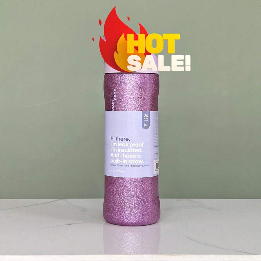 OWAL-A 32oz NEW Original Insulated Stainless Steel Water Bottle With Straw Sports Water Bottle - 鑽紫色 - 查看 1