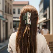 Hair Claw Clips, Highland Cattle Hair Claw Clips For Women, Matte Faux Leather Hair Claw Clips For Thick Hair