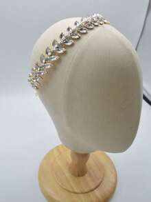 Green Crystal Rhinestone Headband, Wedding Hair Accessory, Women & Girls Bridal Headpiece, Christmas & Halloween Party Headwear - Multicolor - View 12