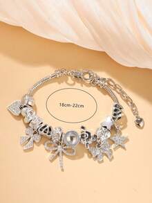 1 Piece Of Women's Multifunctional Bead Bow Adjustable Bracelet, Women's Jewelry Bracelet In European And American Style - 蝴蝶型 - 查看 4