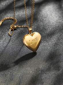 Customized Personalized Picture Name Necklace, Heart-Shaped With Flower Polished Surface Suitable For Women And Girls, Silver Yellow Gold Electroplated Pendant, Valentine's Dayother's Day Anniversary/Birthday Personalized Gift - Photo Box - View 4