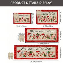 1pc Christmas Welcome Doormat - Made Of Polyester, Machine Washable, Non-Slip Backing, Holiday Printed, Rectangular Entrance Mat, Suitable For Home Decor, Kitchen, Living Room, Porch, Balcony, Home Decoration, Stain Resistant, Coffee Shop, Bar, Holiday, Party, Holiday Gift, Bedroom Mat, Bath Mat, Room Decor, Kitchen Decor