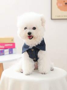 1pc Pet Clothes, Happy Dog Casual Fashionable Cute Comfortable Golden California Jacket For Small Dogs & Cats