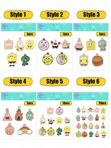 SPONGEBOB Hamburger Pineapple, Rainbow SpongeBob SquarePants, Patrick Star, DIY Alloy Jewelry Accessories, Cartoon Earrings, Cartoon Rainbow Keychain Gifts, Wallets, Schoolbags, Backpacks, Crossbody Bags, Bracelets, Luggage, Halloween And Christmas Gifts, Keychains, Pendants