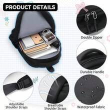 Large Capacity Waterproof Laptop Backpack For Women - Lightweight Nylon College Bookbag With Multiple Pockets, Comfortable Daypack For Work & Travel (Black) - Black - View 5