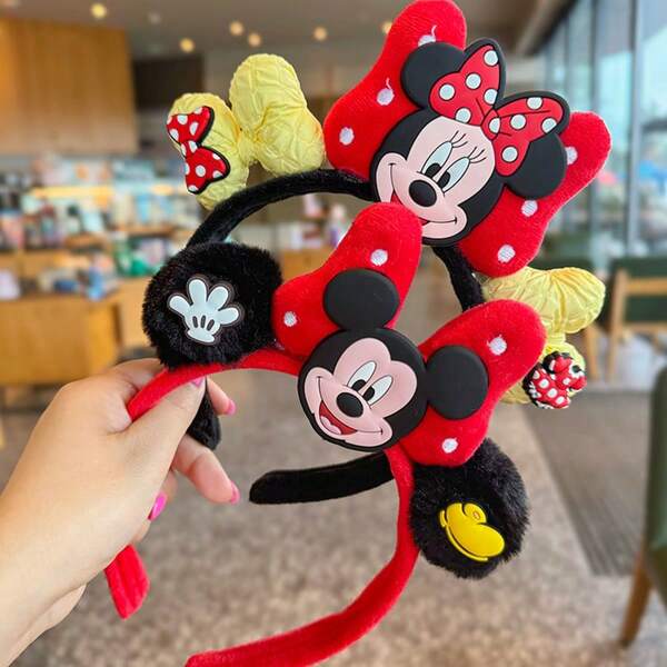 Disney 1pc Disney Cute Cartoon Mickey Mouse Headband, Adorable Animal Headpiece, Funny Photo Prop, Washing Face Hairband, Decor, Accessory, Costume, Amusement Park, Travel, Unisex, Holiday, Birthday, Party Gift