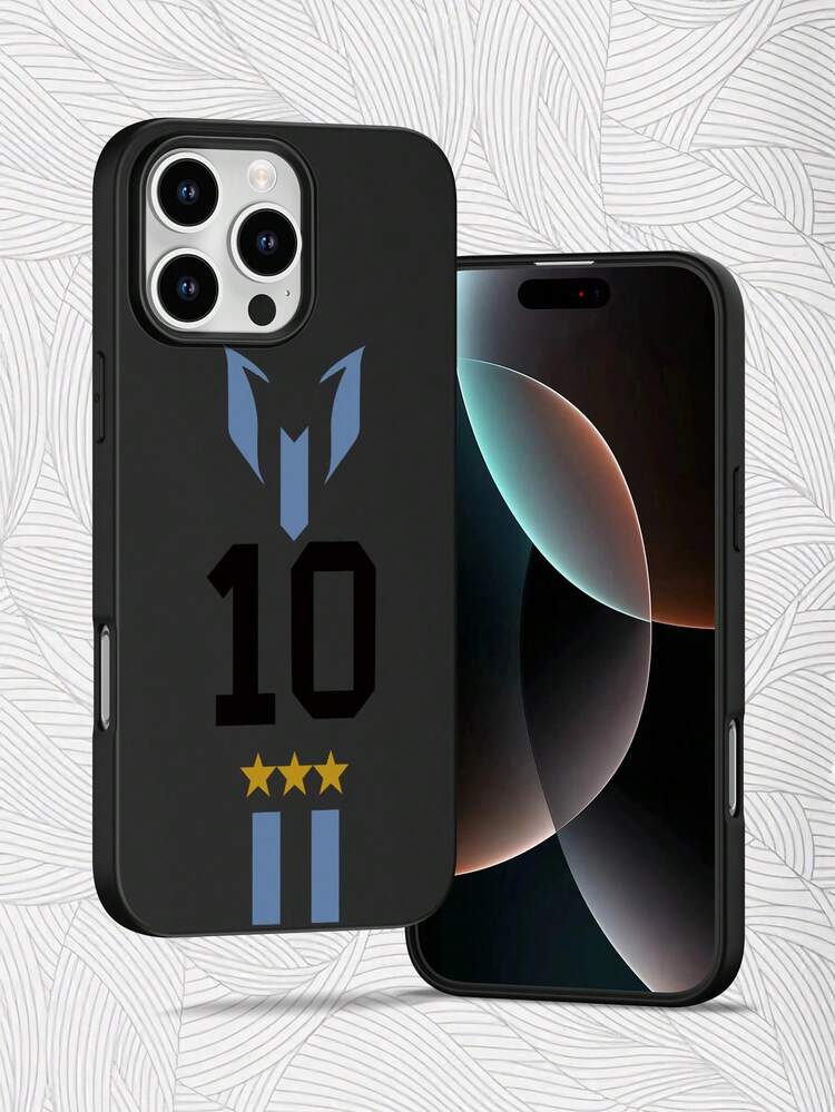 Retro Football Style - Legendary Argentine Player #10 - Stylish And Lightweight | Camera Lens Cutout | Shock And Drop Resistance | Matte And Non-Slip | Stylish And Comfortable, UV Printed Fo - màu đen - Xem 3