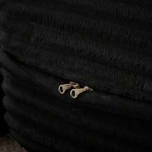 Modern Floor Sofa With 2 Pillows,Convertible Plush Corduroy Foam-Filled Sleeper Sofa Bed,15" Full Size Folding Mattress For Living Room,Guest Bed,No Assembly Required - 黑色 - 查看 2