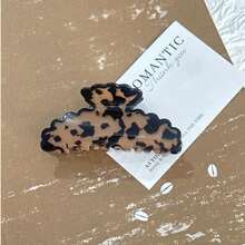 1pc Women's Elegant Wavy Claw Hair Clip, Acetate Hair Claw Suitable For Holiday & Valentine's Day Gifts Fall Hair Accessories Autumn Claw Clips Leopard Print Hair Clutch Fashion Clips For Hair Winter For Vacation Outfits Woman Summer Beach - Multicolor - View 14