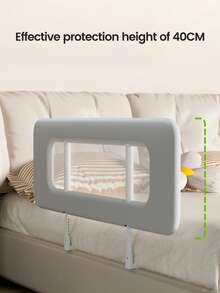80cm/31.5in Babybbz Portable Bed Fence, One Side Free Of Installation, Baby Fall Protection Fence, Bedside Baby Guard, One Side Available