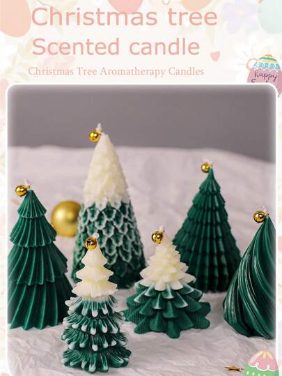 Vela aromática de cera de soja con forma de árbol de Navidad 3D rojo y verde, regalo de Navidad hecho a mano, decoración creativa para el hogar, adecuada para decoración navideña, soporte para velas de mesa, regalo recomendado para fiestas navideñas, decoración de habitación, regalos de Navidad