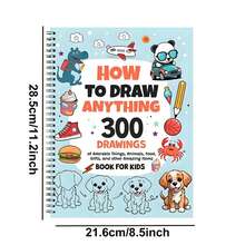 1 Book Of 300 Cute Object Drawings, Suitable For Painting Enthusiasts To Learn How To Draw Anything. The Book Provides Detailed Steps On Drawing Animals, Food, Gifts, And Other Wonderful Things. "How To Draw Everything 300 Drawings"