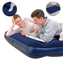 Colchón Inflable Matrimonial Cama De Aire Camping - Azul Marino - Ver 4