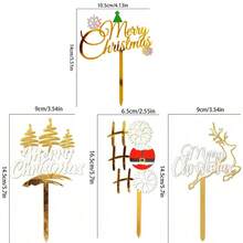 1pc/3pcs/6pcs Acrylic Merry Christmas HOHOHO Milu Deer Cake Topper For Christmas Party Cake Decoration Supplies Christmas Christmas Decorations Christmas Pajamas Christmas Gifts Christmas Decor - Multicolor - View 6