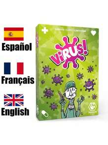 1 pieza, Juego de Tranjis - VIRUS! Juego de cartas de evolución (Paquete de expansión) - Juego de cartas (TRG-12evo), el juego de cartas talla grande contagioso, en inglés, francés y español, el juego de cartas talla grande popular, multijugador, para 2-6 jugadores, juego de San Valentín, juego de Año Nuevo, juego de boda, regalo de Año Nuevo, regalo de San Valentín, para reuniones familiares, fiestas de boda