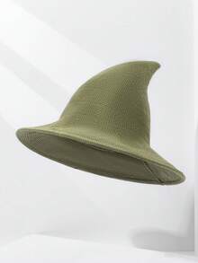 1 chiếc mũ phù thủy đan phong cách Châu Âu & Mỹ, mũ lưỡi trai nhọn hình phù thủy Halloween, có thể gấp lại, mặt hàng xuyên biên giới phổ biến, mũ xô trang trí Halloween mùa thu/đông, trang phục mùa đông - Nhiều màu - Xem 9